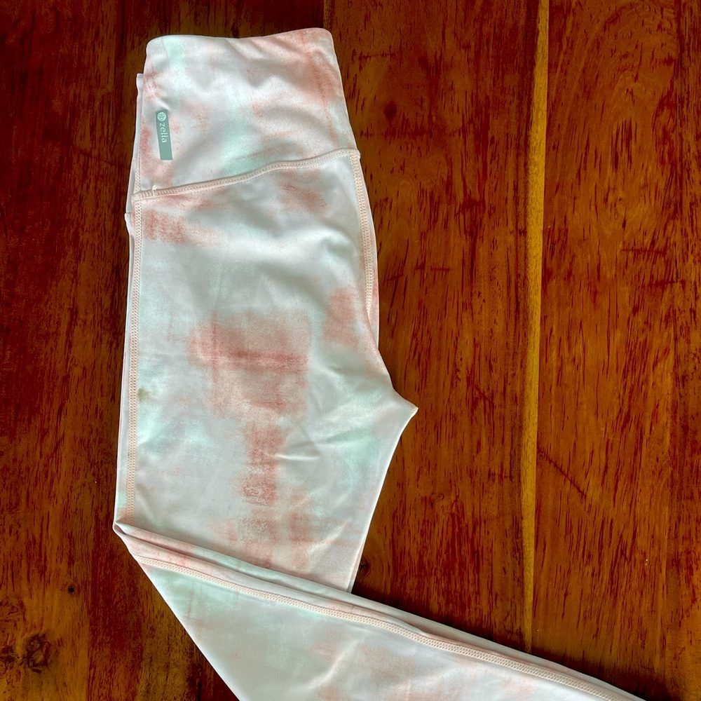 Zella Marbled Pink Yoga Pant Leggings Size Small